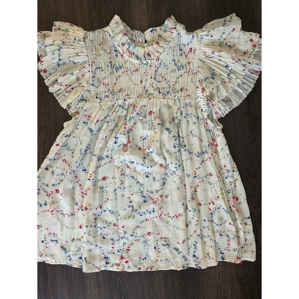 Sea New York Ruffled Floral Blouse - Cream, Red, Blue